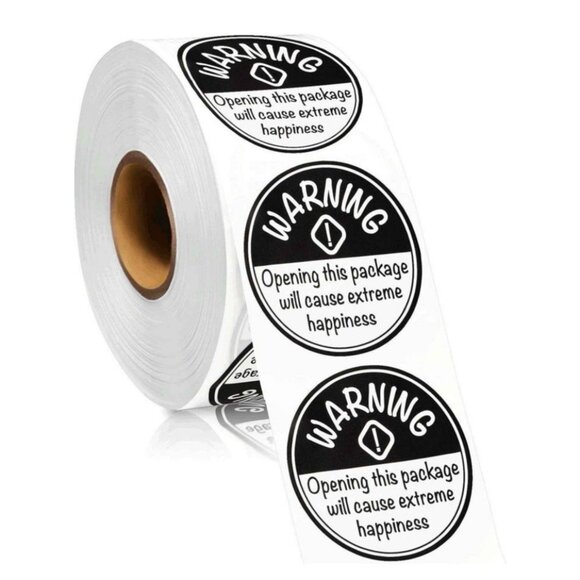 500pcs Extreme Happiness Stickers Black Round Self-Adhesive 1.5 Inch Labels Roll - Picture 1 of 4